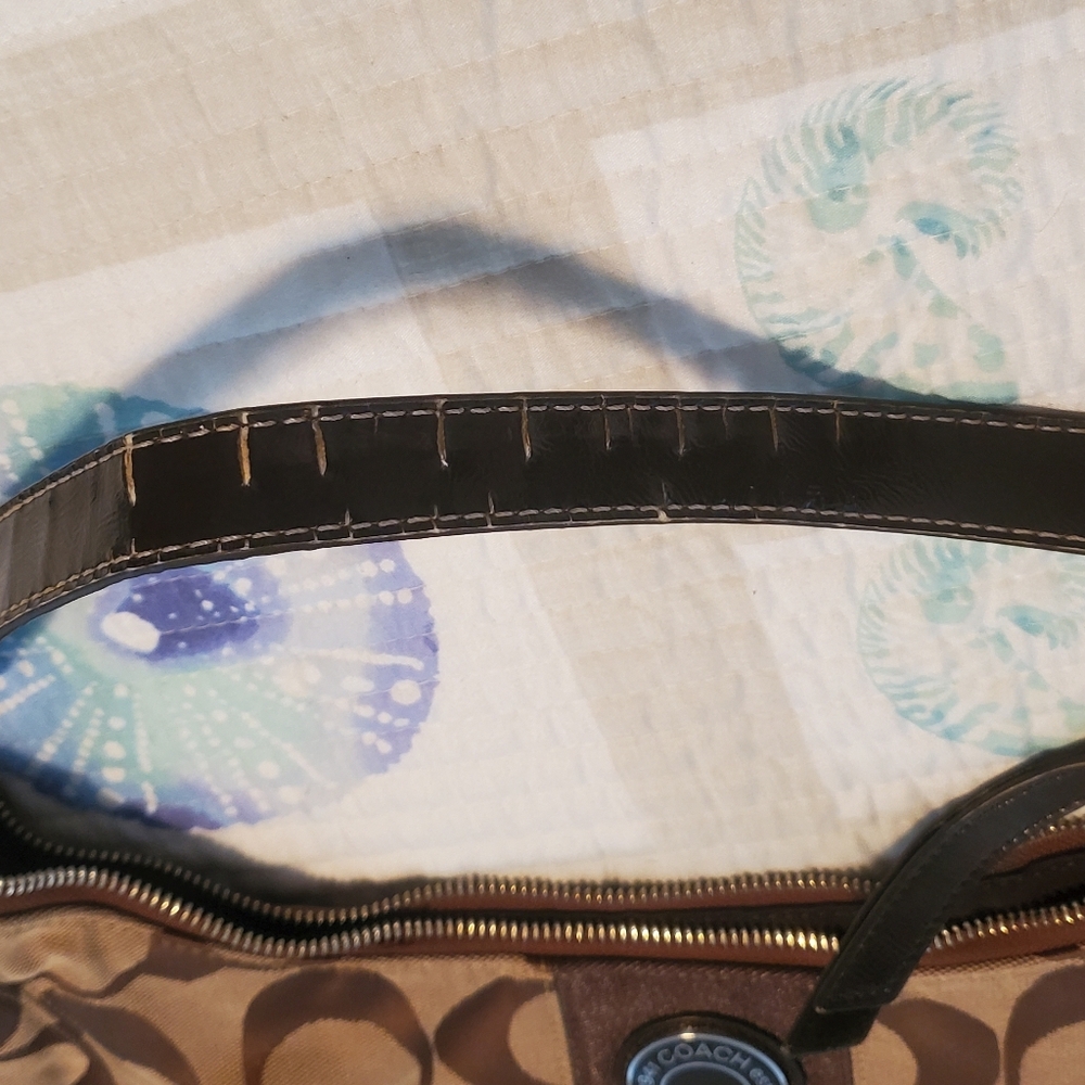 Coach Signature Brown Hobo style bag - Picture 6 of 12